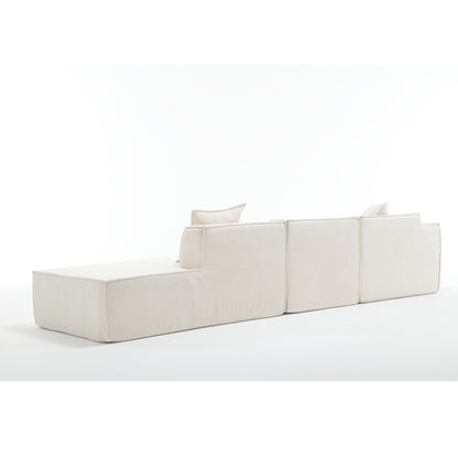Modular combination  sofa set, modern minimalist sofa, free installation sofa, L-shaped, Italian minimalist tofu block sofa,  Right-Hand Facing,Terrycloth fabric, Beige