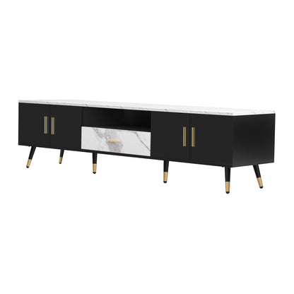 71'' Modern TV Stand with 2 Cabinets&  Open Compartments, Entertainment Center for TVs up to 80'', Television Console for Living Room, Bedroom, Home Theatre