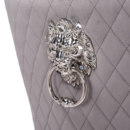 Simba Stainless Steel 2 Piece Chair Finish with Velvet Fabric in Dark Gray