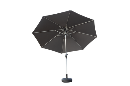 9FT Patio Umbrella, Outdoor Table Umbrella with Push Button Tilt and Crank, UV Protection Waterproof Market Sun Umbrella with 8 Sturdy Ribs for Garden, Deck, Backyard, Pool (Gray)