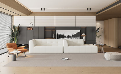 Juego de sofás modulares para sala de estar, 112,2 x 74 pulgadas, sofá minimalista moderno, sofá cama tapizado para sala de estar, dormitorio, combinación de 2 piezas sin computadora, en forma de L, beige