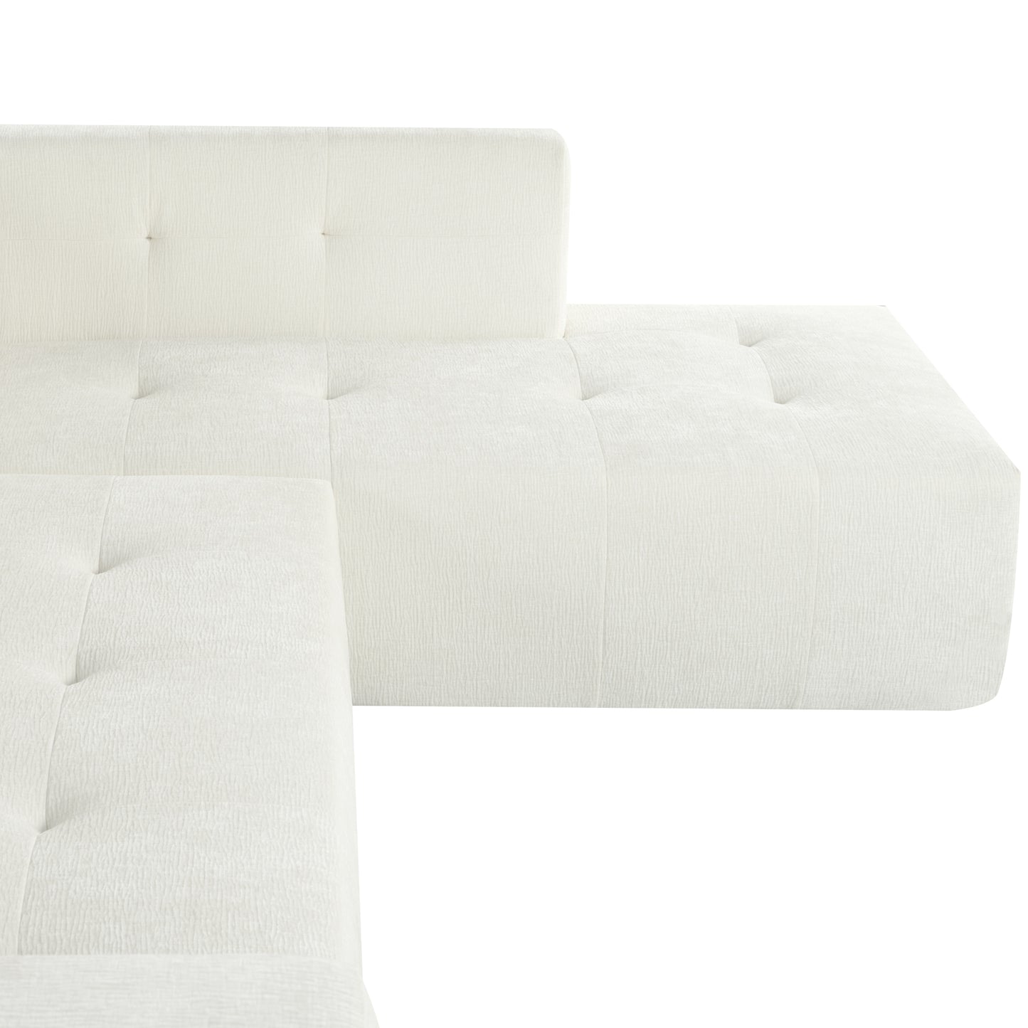 Juego de sofás modulares para sala de estar, 112,2 x 74 pulgadas, sofá minimalista moderno, sofá cama tapizado para sala de estar, dormitorio, combinación de 2 piezas sin computadora, en forma de L, beige