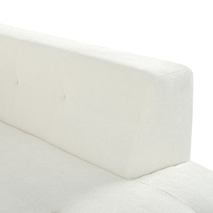 Juego de sofás modulares para sala de estar, 112,2 x 74 pulgadas, sofá minimalista moderno, sofá cama tapizado para sala de estar, dormitorio, combinación de 2 piezas sin computadora, en forma de L, beige