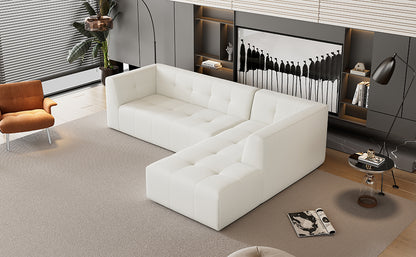 Juego de sofás modulares para sala de estar, 112,2 x 74 pulgadas, sofá minimalista moderno, sofá cama tapizado para sala de estar, dormitorio, combinación de 2 piezas sin computadora, en forma de L, beige