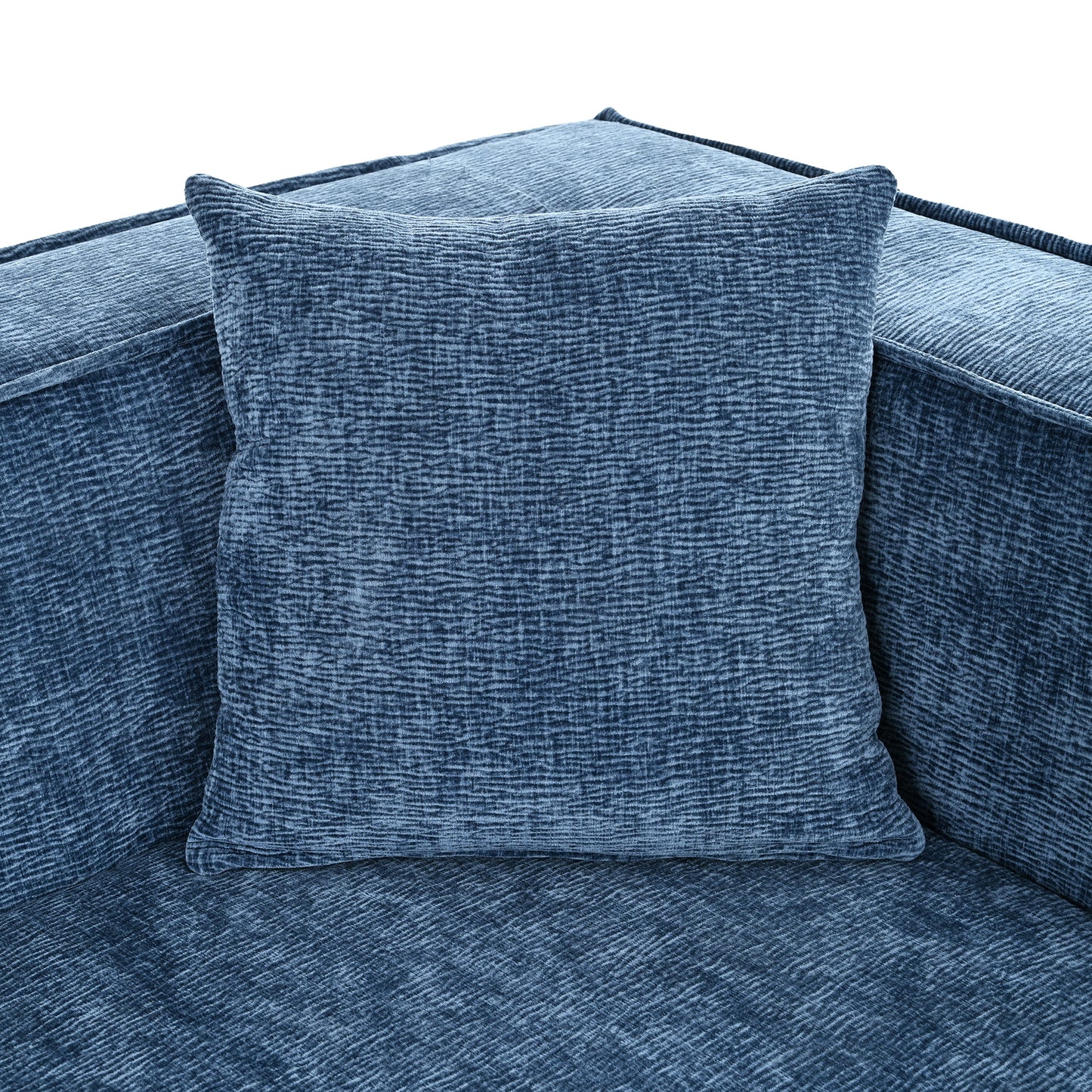 U_Style Modern Style Sectional Sofa,Sponge Sectional Sofa Couch,Modular L-Shape Sofa Couch with Elegant curved design and luxurious chenille fabric,two throw pillows,for Living Room, Study