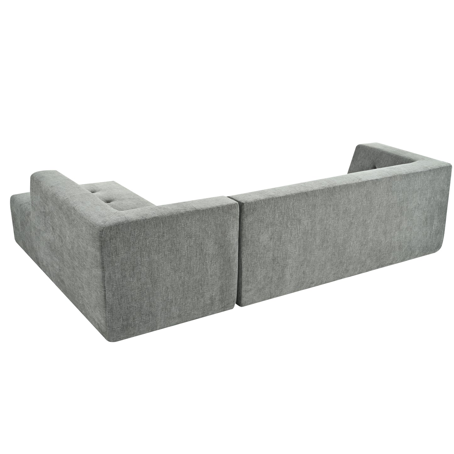 Juego de sofás modulares para sala de estar, 112,2 x 74 pulgadas, sofá minimalista moderno, sofá cama tapizado para sala de estar, dormitorio, combinación de 2 piezas sin computadora, en forma de L, gris claro