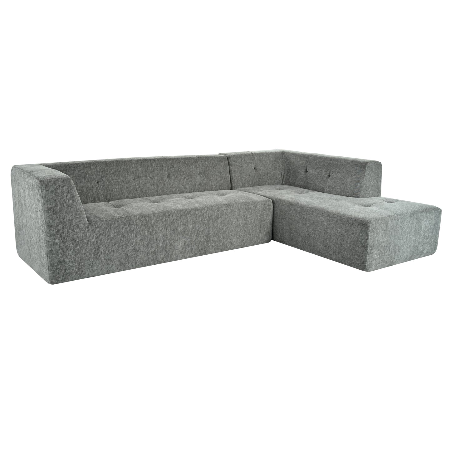 Juego de sofás modulares para sala de estar, 112,2 x 74 pulgadas, sofá minimalista moderno, sofá cama tapizado para sala de estar, dormitorio, combinación de 2 piezas sin computadora, en forma de L, gris claro