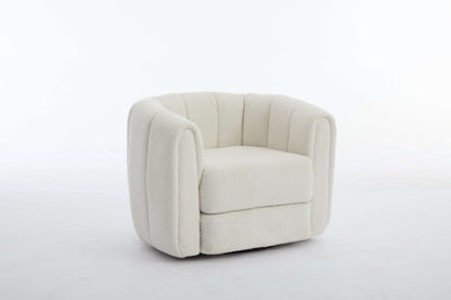 Swivel Accent Barrel Chair, Modern Round Armchairs with Upholstered, Comfy Swivel Accent Chair for Living Room