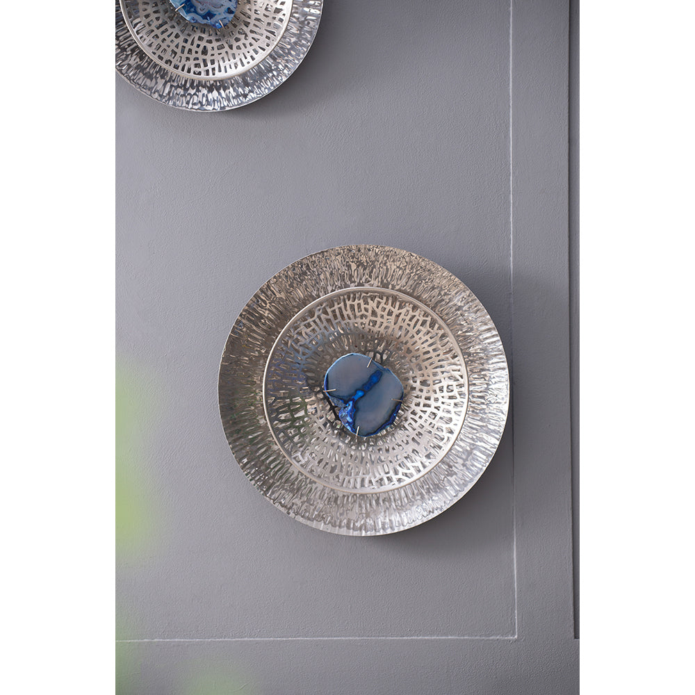 Silver Textured Oversized Disc, Wall Decor for Living Room Bedrrom Entryway Office, Set of 3