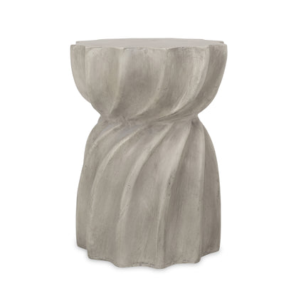 Modern CANIS Side Table Outdoor Use Grey Magnesium Oxide 14 x 14 x 18.5 inches