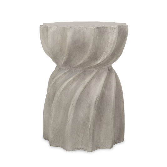 Modern CANIS Side Table Outdoor Use Grey Magnesium Oxide 14 x 14 x 18.5 inches