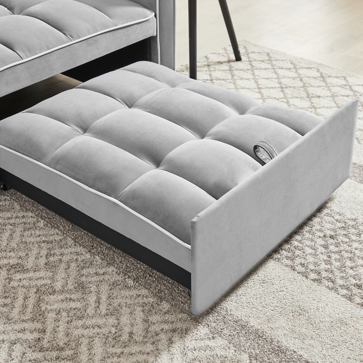 Sofá cama tres en uno, sillón plegable, respaldo ajustable, reclinable, cama individual, moderno, para adultos, color gris