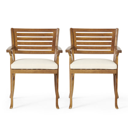 Acacia Wood Dining Chair with Water-resistant Cushion, Teak