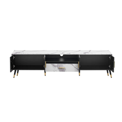 71'' Modern TV Stand with 2 Cabinets&  Open Compartments, Entertainment Center for TVs up to 80'', Television Console for Living Room, Bedroom, Home Theatre