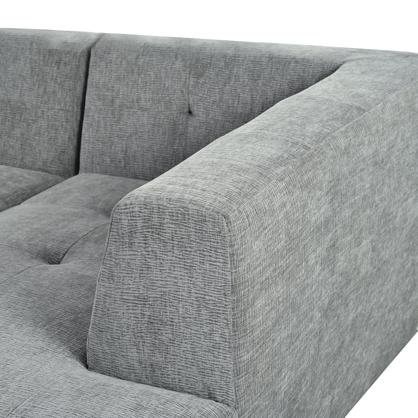 Juego de sofás modulares para sala de estar, 112,2 x 74 pulgadas, sofá minimalista moderno, sofá cama tapizado para sala de estar, dormitorio, combinación de 2 piezas sin computadora, en forma de L, gris claro