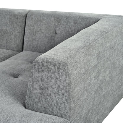 Juego de sofás modulares para sala de estar, 112,2 x 74 pulgadas, sofá minimalista moderno, sofá cama tapizado para sala de estar, dormitorio, combinación de 2 piezas sin computadora, en forma de L, gris claro