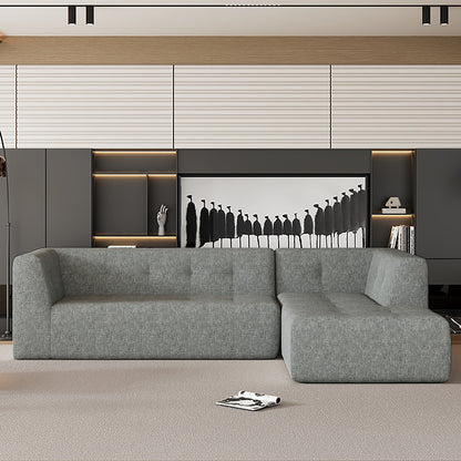 Juego de sofás modulares para sala de estar, 112,2 x 74 pulgadas, sofá minimalista moderno, sofá cama tapizado para sala de estar, dormitorio, combinación de 2 piezas sin computadora, en forma de L, gris claro