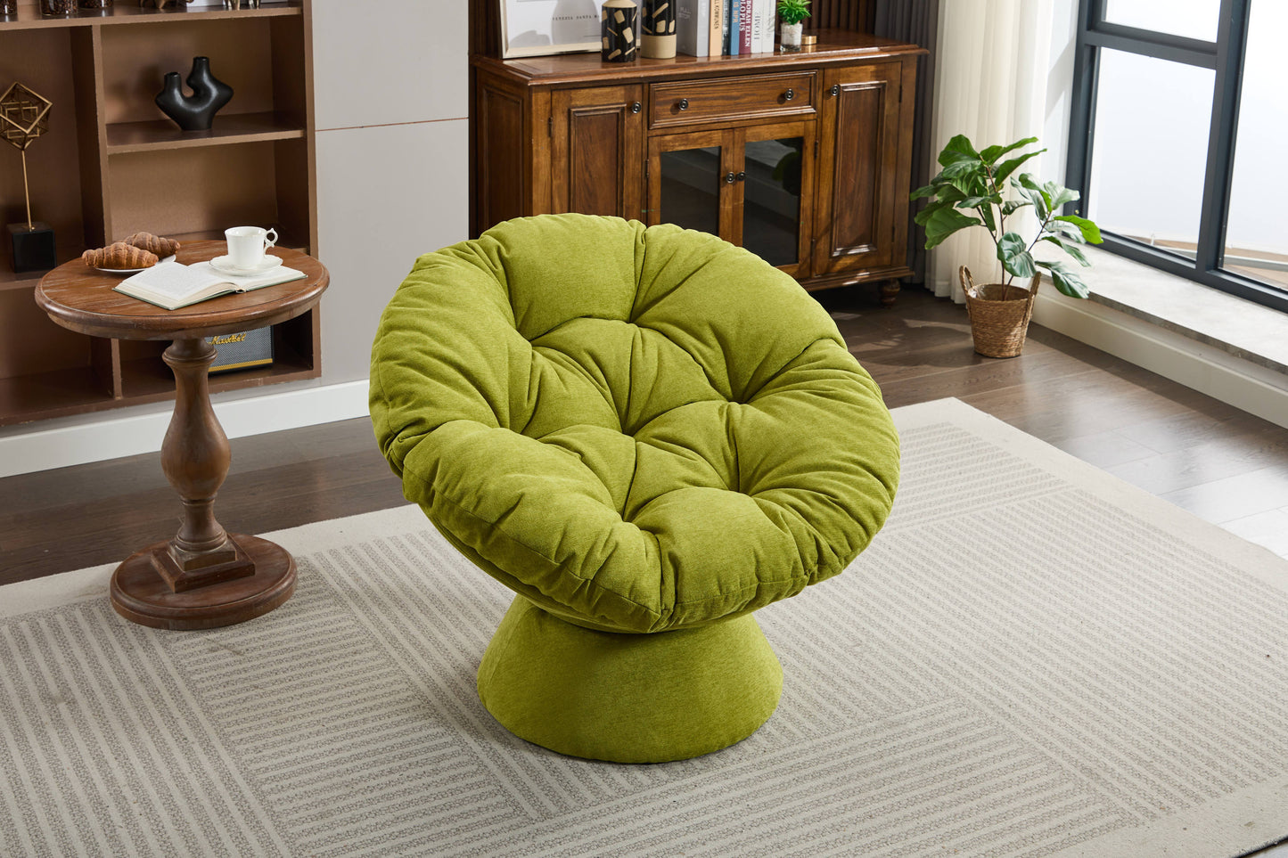 Oversized Swivel Accent Chair, 360 Swivel Barrel Chair, Papasan Chair for Living Room Bedroom