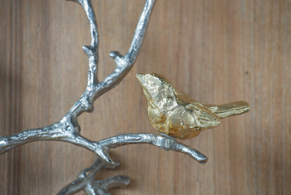 17x5.5x22" Metal Branch Wall Sculptures with Bird Accents, Set of 2