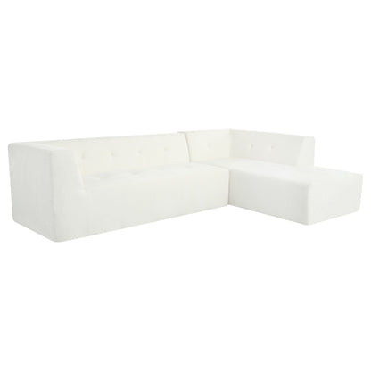 Juego de sofás modulares para sala de estar, 112,2 x 74 pulgadas, sofá minimalista moderno, sofá cama tapizado para sala de estar, dormitorio, combinación de 2 piezas sin computadora, en forma de L, beige