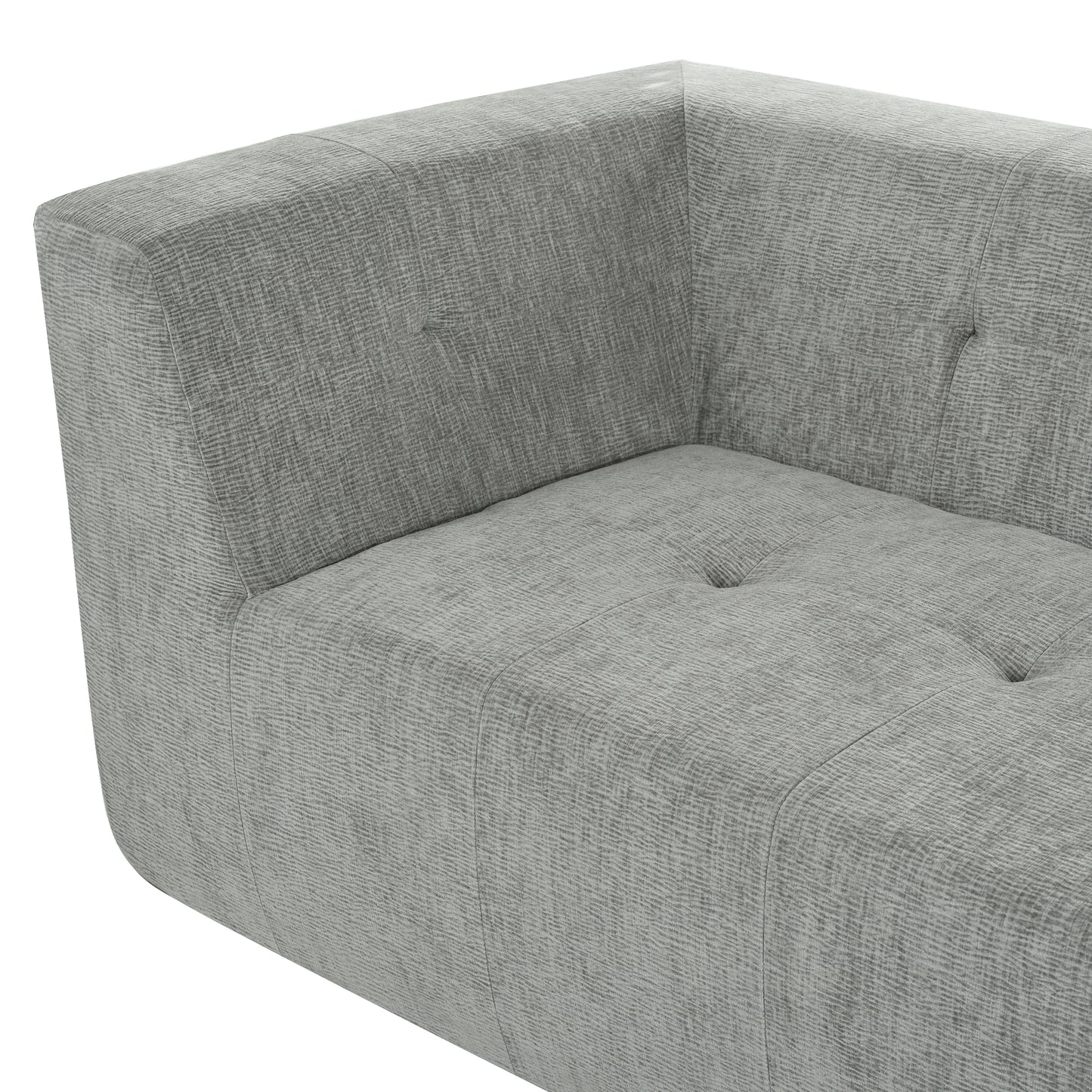 Juego de sofás modulares para sala de estar, 112,2 x 74 pulgadas, sofá minimalista moderno, sofá cama tapizado para sala de estar, dormitorio, combinación de 2 piezas sin computadora, en forma de L, gris claro