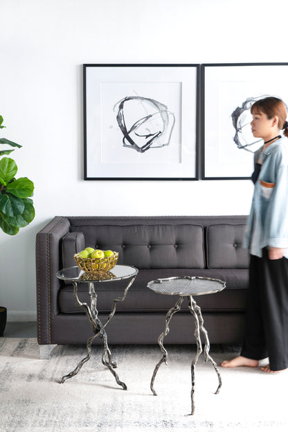 Set of 2 Modern Abstract Wall Art, Square Framed Wall Art, 31.5" x 31.5"