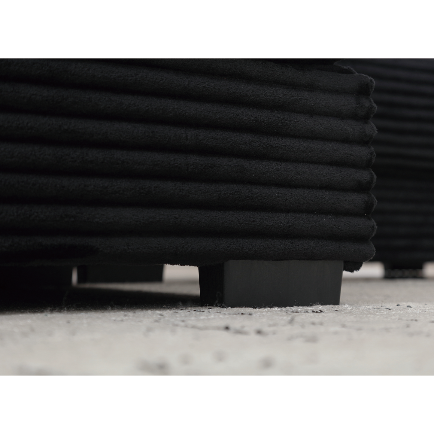 Oversized Two-Piece  Couches,  L Shaped Sofa, Corduroy, Right Chaise Daybed,with Armrests,Eight Throw Pillows,Corner Sofa,Easy To Assemble,  Black