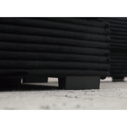 Oversized Two-Piece  Couches,  L Shaped Sofa, Corduroy, Right Chaise Daybed,with Armrests,Eight Throw Pillows,Corner Sofa,Easy To Assemble,  Black