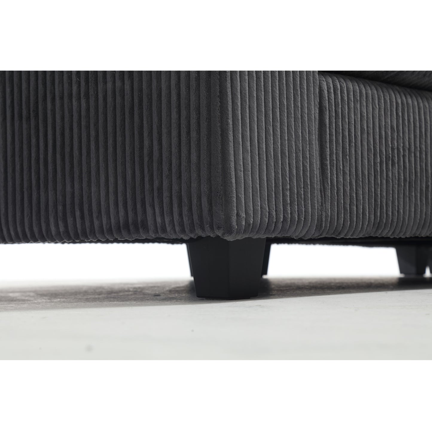 Oversized Modular Sectional Sofa Couches Set,Corduroy Upholstered Deep Seat Comfy Sofa for Living Room 5 Seat,Dark Gray