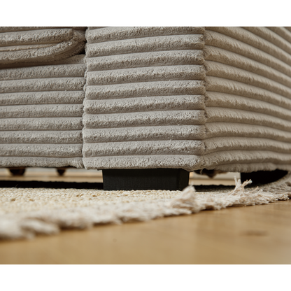 Oversized Two-Piece  Couches,  L Shaped Sofa, Corduroy, Left Chaise Daybed,with Armrests,Eight Throw Pillows,Corner Sofa,Easy To Assemble,  Gray