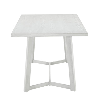TOPMAX Farmhouse 6-Piece Wood Dining Table Set with 4 Upholstered Chairs and Bench, Gray