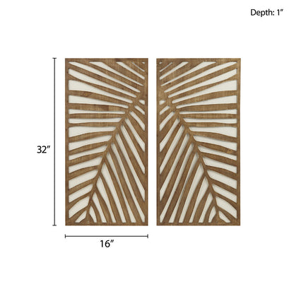 Two-tone 2-piece Wood Panel Wall Decor Set