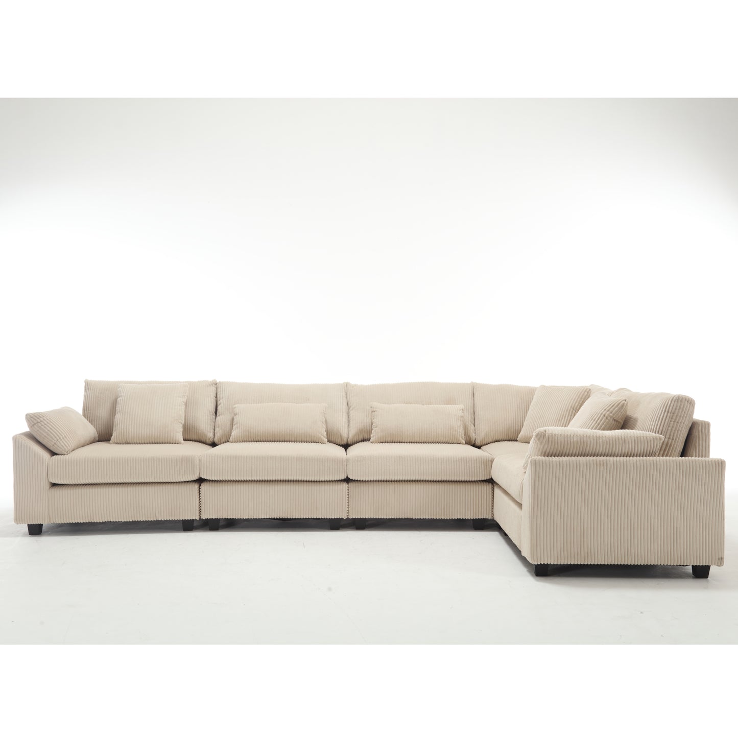 Oversized Modular Sectional Sofa, Convertible Sectional Sofa, Corduroy for Living Room, Beige