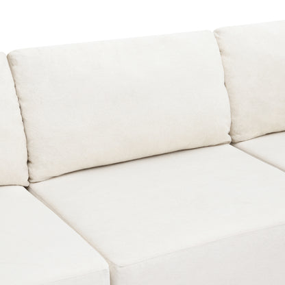 Sofá modular seccional en forma de L de 116 x 116 pulgadas, juego de sofá de piso de lujo, muebles de interior tapizados, sofá de espuma comprimida para sala de estar y dormitorio, combinación de 5 piezas, 3 colores
