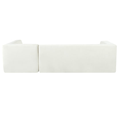 Juego de sofás modulares para sala de estar, 112,2 x 74 pulgadas, sofá minimalista moderno, sofá cama tapizado para sala de estar, dormitorio, combinación de 2 piezas sin computadora, en forma de L, beige