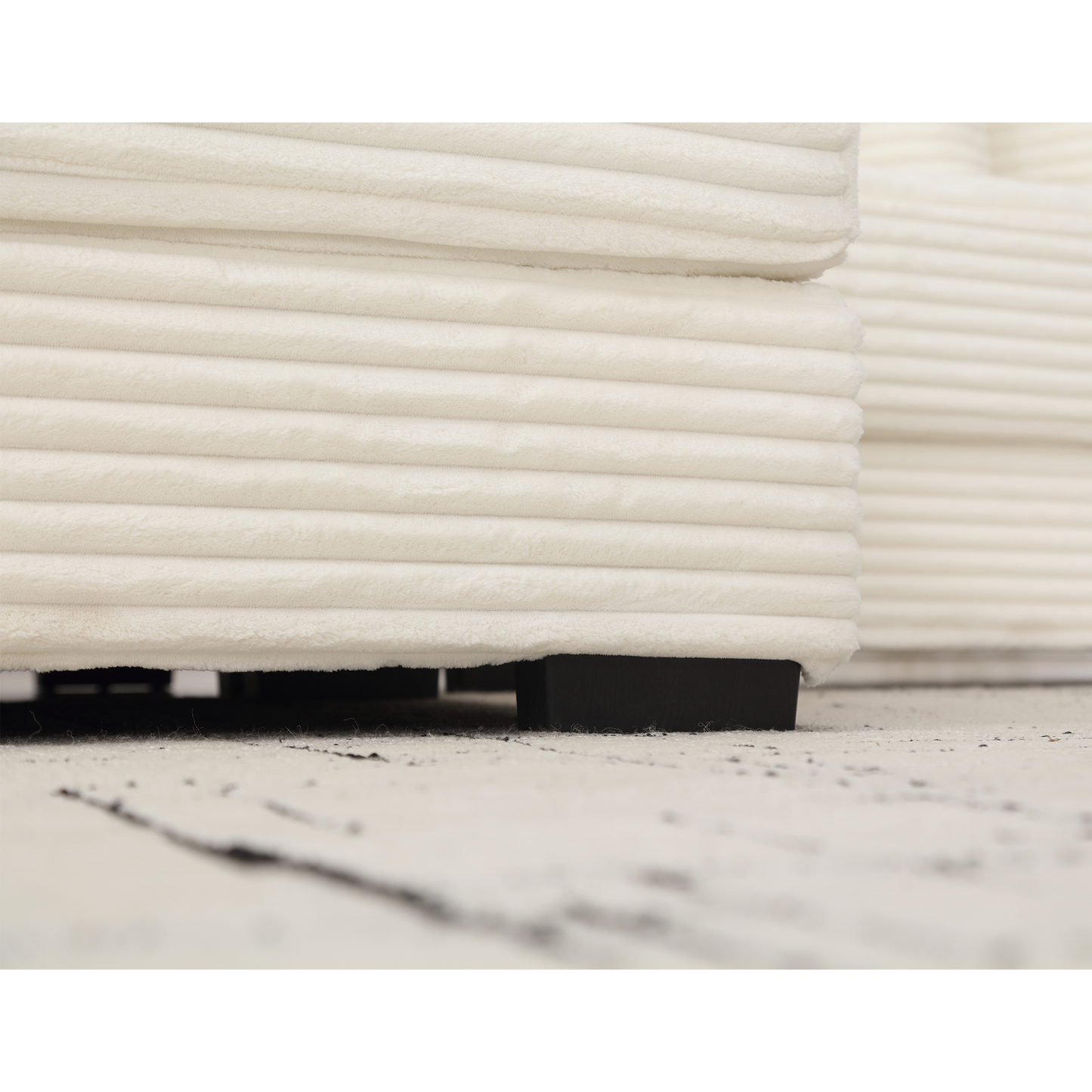 Oversized Two-Piece  Couches,  L Shaped Sofa, Corduroy, Left Chaise Daybed,with Armrests,Eight Throw Pillows,Corner Sofa,Easy To Assemble, Beige