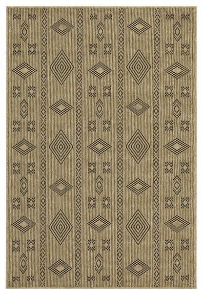 Earth GC_NTL1001 Jute/Black 5 ft. 3 in. x 7 ft. 3 in. Indoor/Outdoor Area Rug