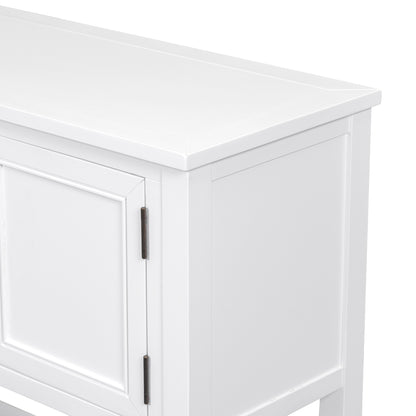 TREXM Cambridge Series  Ample Storage Vintage Console Table with Four Small Drawers and Bottom Shelf for Living Rooms, Entrances and Kitchens (White, OLD SKU: WF190263AAA)