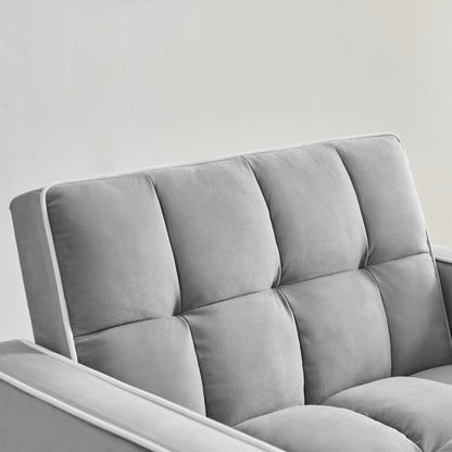 Sofá cama tres en uno, sillón plegable, respaldo ajustable, reclinable, cama individual, moderno, para adultos, color gris