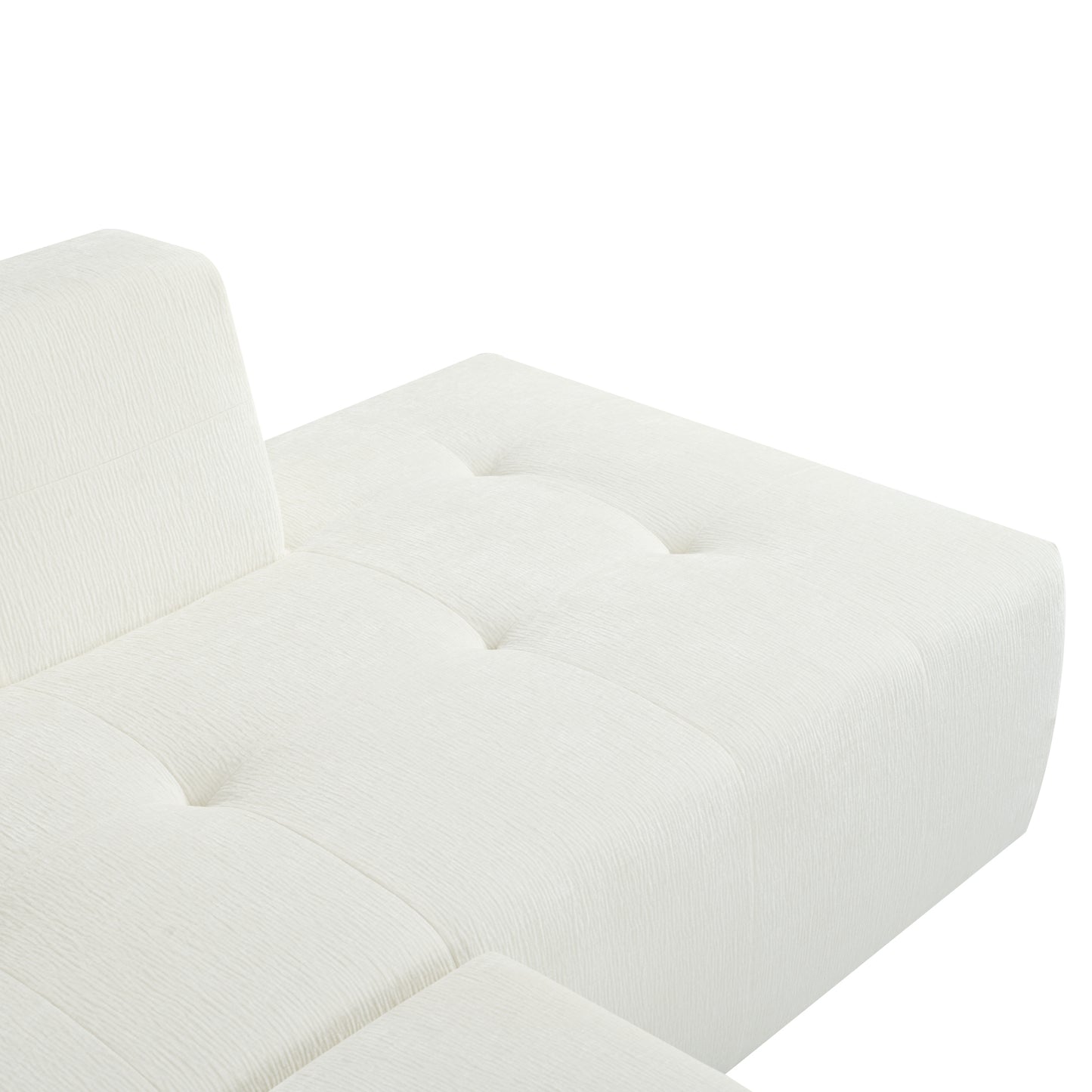 Juego de sofás modulares para sala de estar, 112,2 x 74 pulgadas, sofá minimalista moderno, sofá cama tapizado para sala de estar, dormitorio, combinación de 2 piezas sin computadora, en forma de L, beige