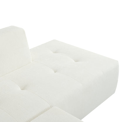 Juego de sofás modulares para sala de estar, 112,2 x 74 pulgadas, sofá minimalista moderno, sofá cama tapizado para sala de estar, dormitorio, combinación de 2 piezas sin computadora, en forma de L, beige