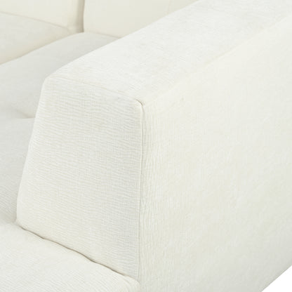 Juego de sofás modulares para sala de estar, 112,2 x 74 pulgadas, sofá minimalista moderno, sofá cama tapizado para sala de estar, dormitorio, combinación de 2 piezas sin computadora, en forma de L, beige