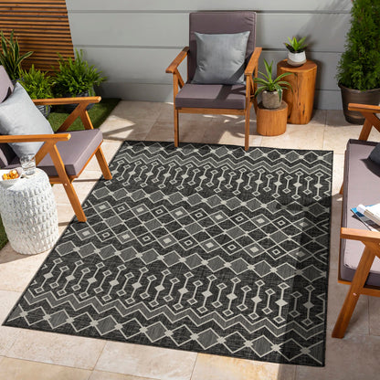 Sunshine GC_HAR2020 Anthracite 7 ft. 10 in. x 10 ft. 3 in. Indoor/Outdoor Area Rug