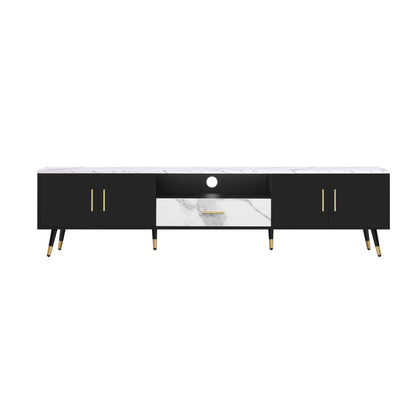 71'' Modern TV Stand with 2 Cabinets&  Open Compartments, Entertainment Center for TVs up to 80'', Television Console for Living Room, Bedroom, Home Theatre
