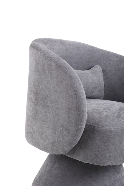 Swivel Accent Chair Armchair, Round Barrel Chair in Fabric for Living Room Bedroom(Light Grey)