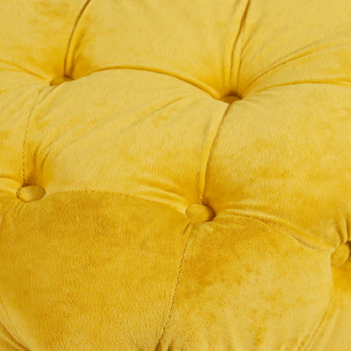 Otomana moderna tapizada en terciopelo amarillo, exquisita mesa auxiliar pequeña, reposapiés suave, tocador y silla de maquillaje, asiento cómodo para sala de estar, dormitorio y entrada.