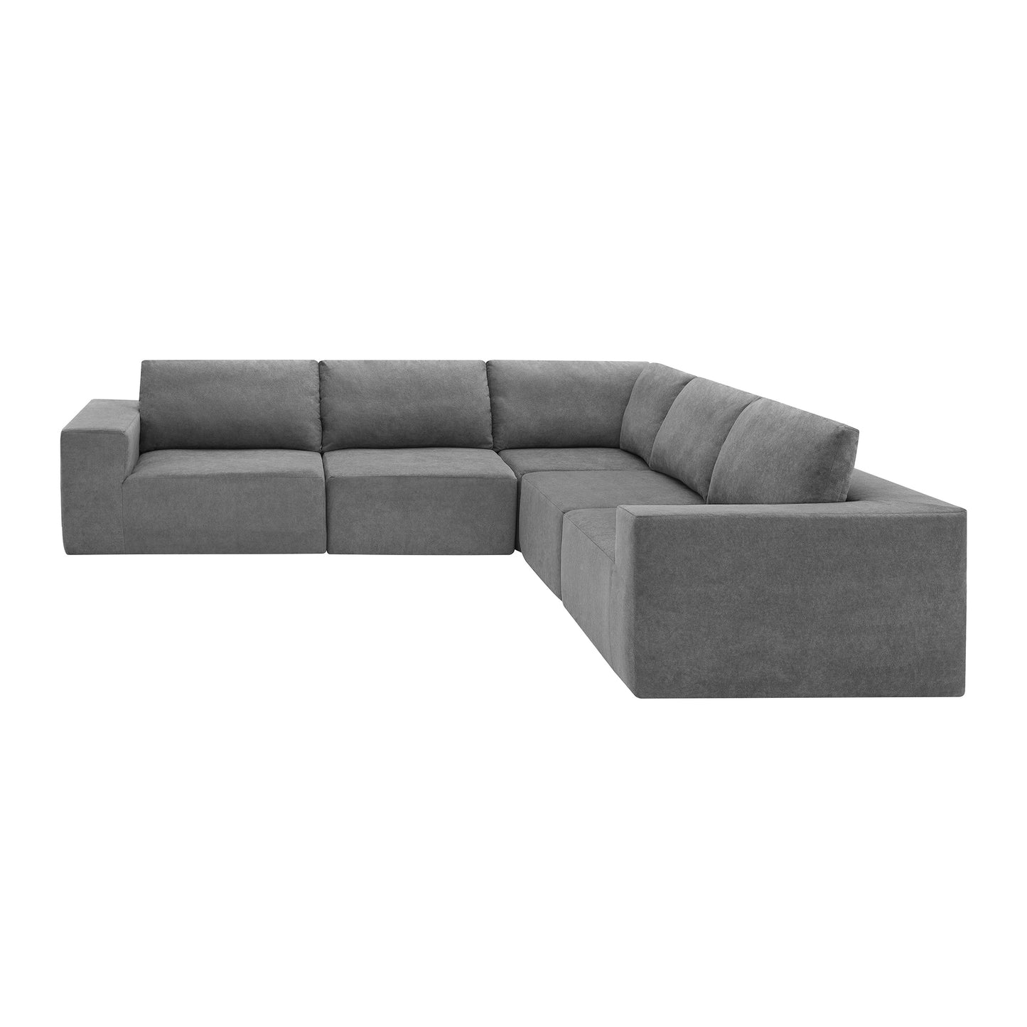Sofá modular seccional en forma de L de 116 x 116 pulgadas, juego de sofá de piso de lujo, muebles de interior tapizados, sofá de espuma comprimida para sala de estar y dormitorio, combinación de 5 piezas, 3 colores