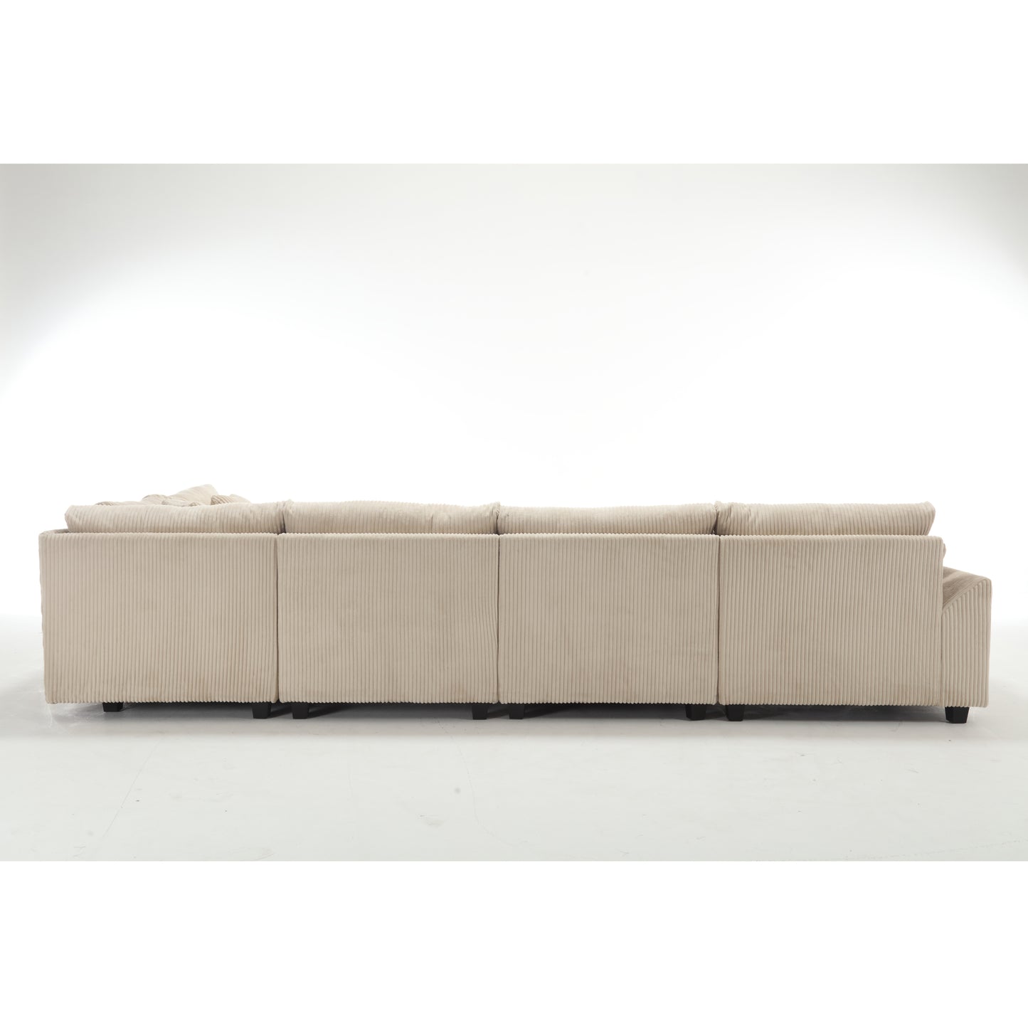Oversized Modular Sectional Sofa, Convertible Sectional Sofa, Corduroy for Living Room, Beige
